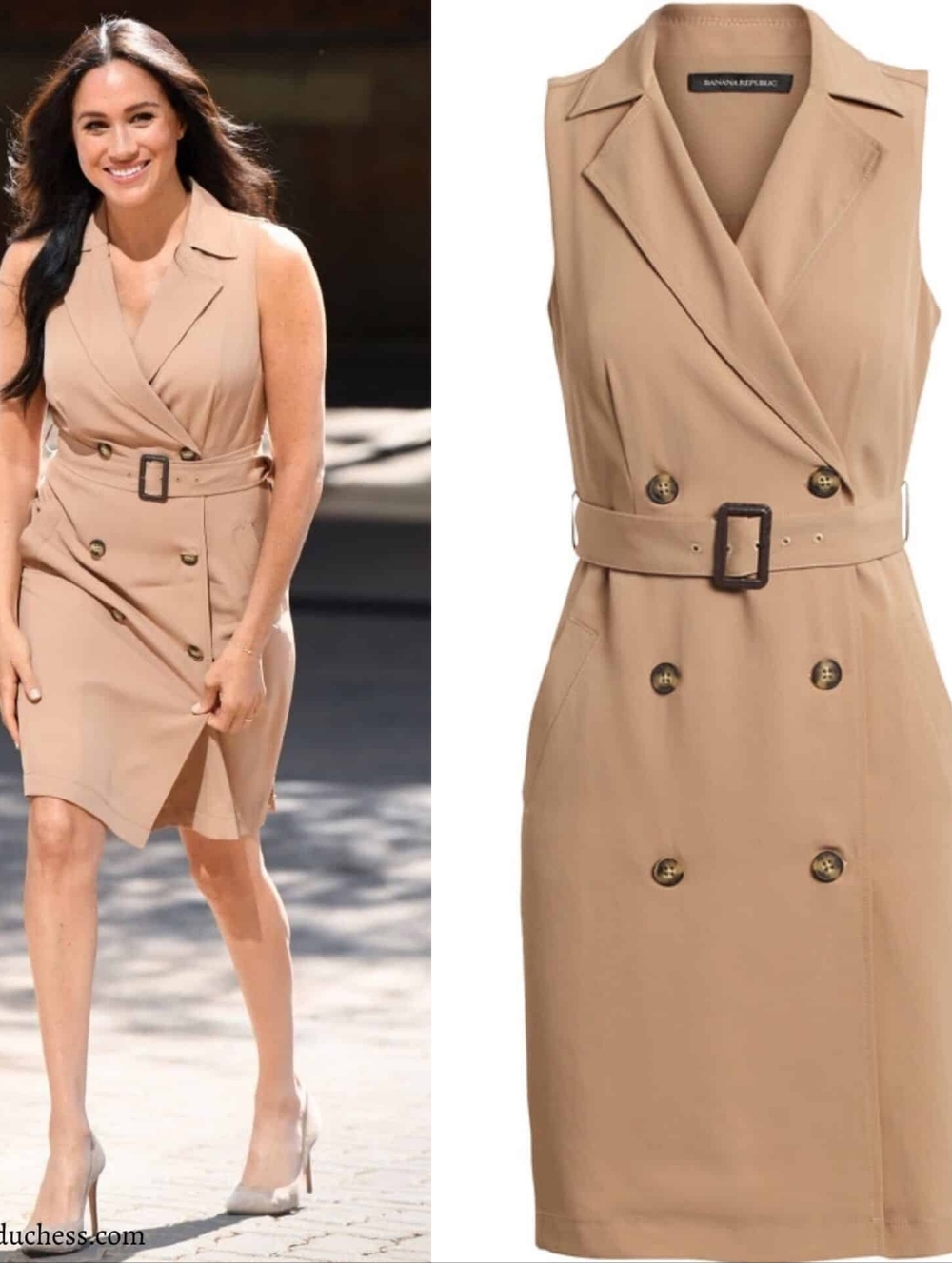 Banana Republic Sleeveless Double-Breasted Trench Dress ASO Meghan Markle